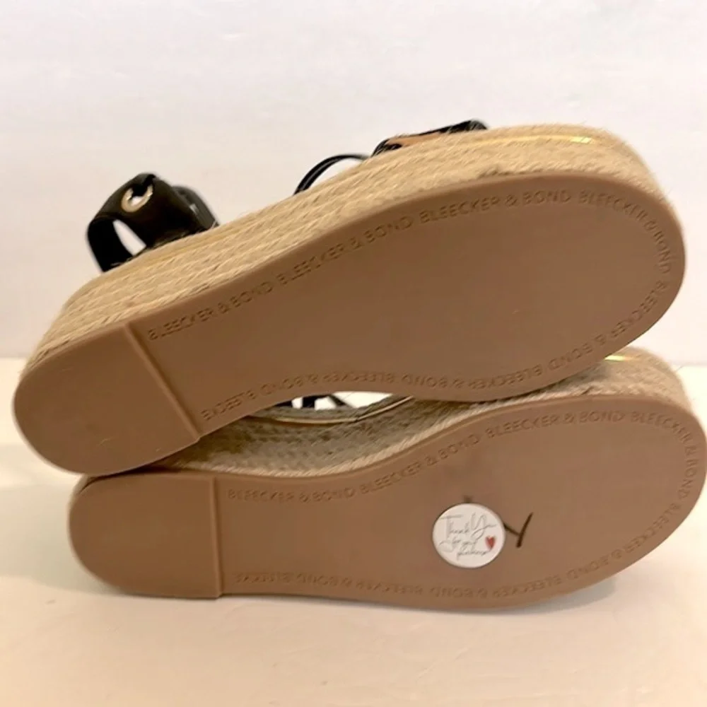 Bleecker & Bond Odette Tiger Calf Hair Espadrille Wedge Sandals 6 New